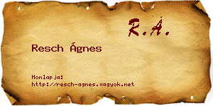 Resch Ágnes névjegykártya